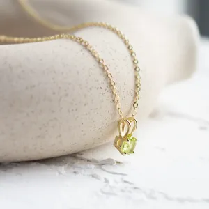 Gold peridot pendant LAOISE