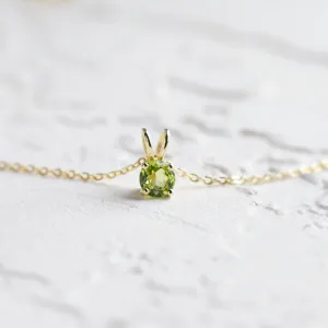 Gold peridot pendant LAOISE Thumbnail