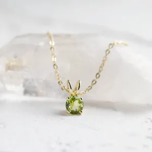 Gold peridot pendant LAOISE Thumbnail