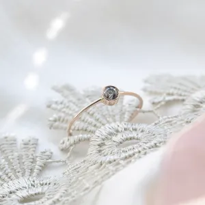 Minimalist engagement ring with salt and pepper diamond AINE