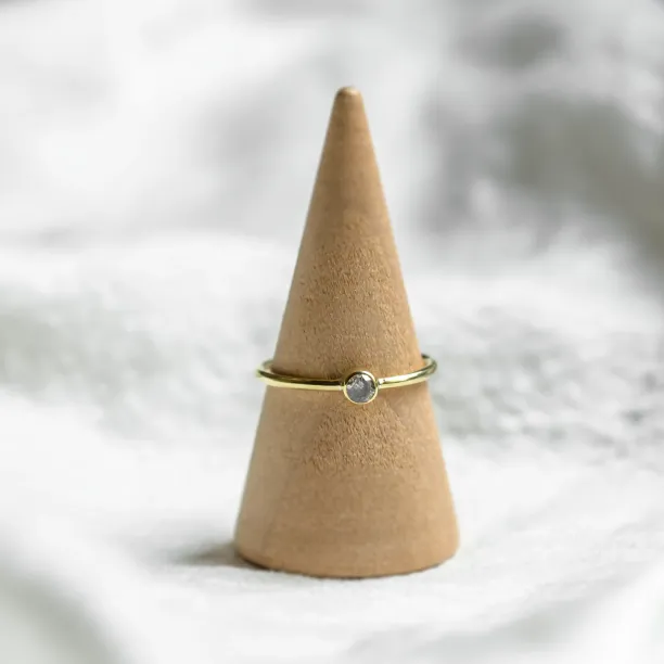 Minimalist engagement ring with salt and pepper diamond AINE Image