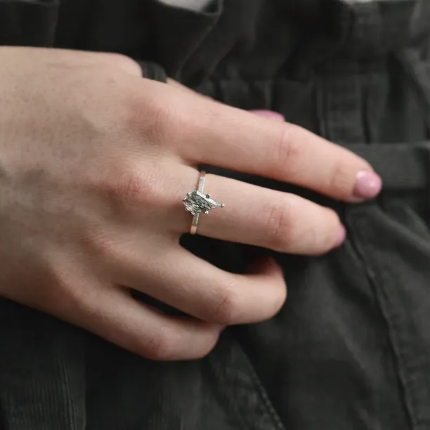 Rutilated quartz ring with diamonds EABHA Image