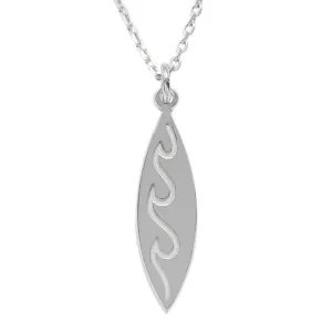 Silver pendant with engraving of waves  ALOHA Thumbnail
