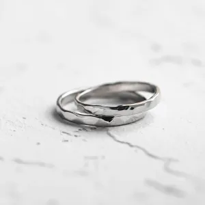 Unusual hammered wedding bands VIOLA