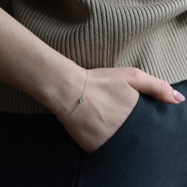 Gold bracelet with salt and pepper diamond XSANA Image