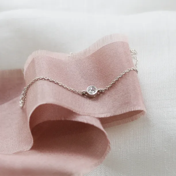 Gold bracelet with salt and pepper diamond XSANA Image