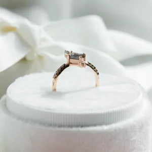 Extravagant ring with salt and pepper diamonds SANIA Thumbnail