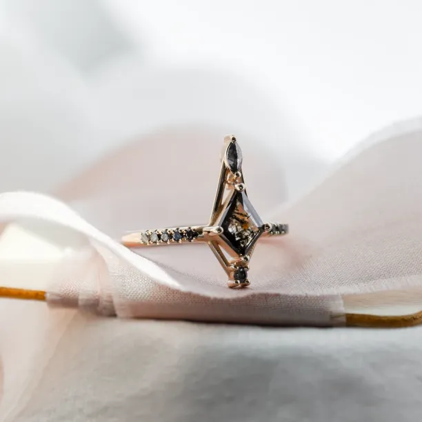 Extravagant ring with salt and pepper diamonds SANIA Image