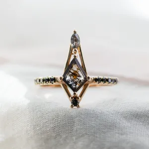 Extravagant ring with salt and pepper diamonds SANIA Thumbnail