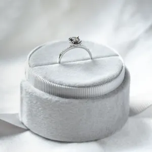 Gold ring with oval salt and pepper diamond ROXANE Thumbnail