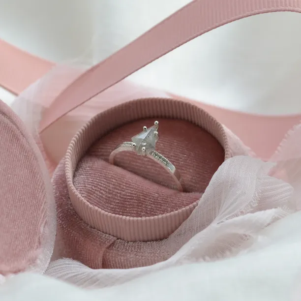 Gold ring with exclusive salt and pepper diamond ROXANE Image