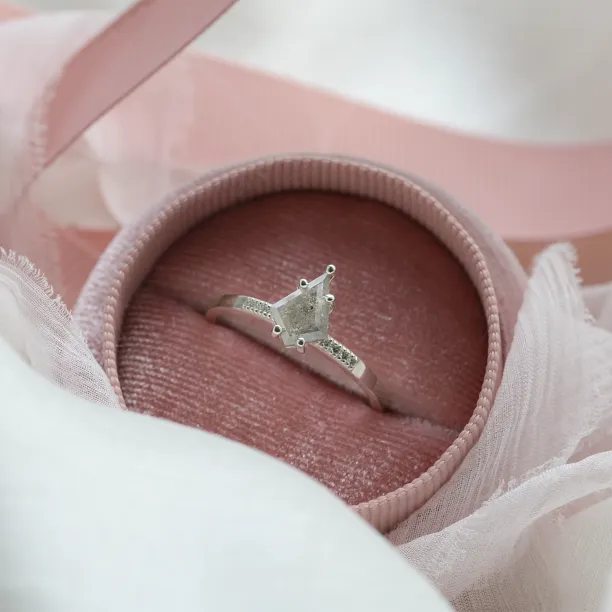 Gold ring with exclusive salt and pepper diamond ROXANE Image