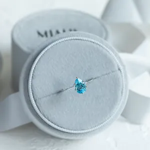 Gold ring with blue topaz OLLY Thumbnail