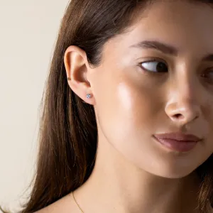 Gold earrings with blue topazes FELI