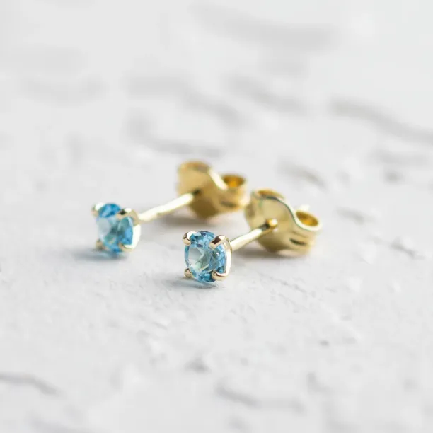 Gold earrings with blue topazes FELI Image