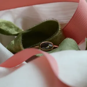 Gold ring with oval salt and pepper diamond KARLIN Thumbnail