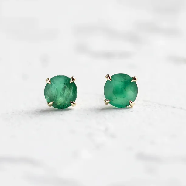 Gold earrings with emeralds FELI Image