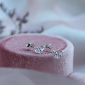 Gold earrings with white topazes FELI Thumbnail