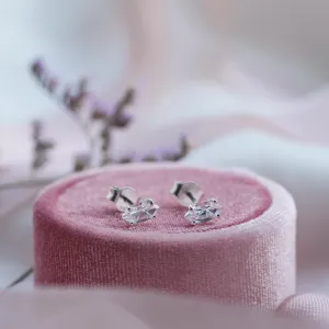 Gold earrings with white topazes FELI Thumbnail