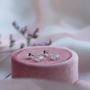 Gold earrings with white topazes FELI Thumbnail