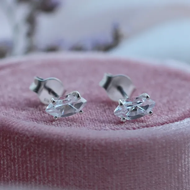 Gold earrings with white topazes FELI Image