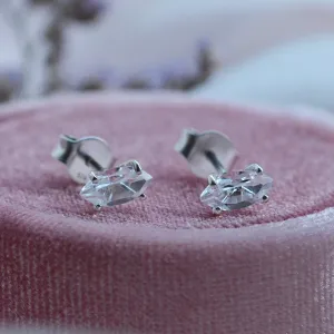 Gold earrings with white topazes FELI Thumbnail