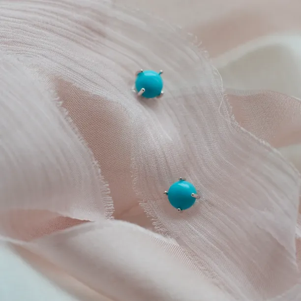 Gold earrings with turquoises FELI Image