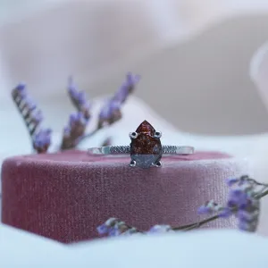 Gold ring with salt and pepper diamond and small diamonds ROXANE Thumbnail