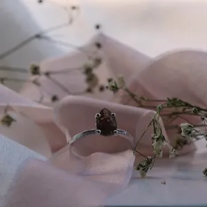 Gold ring with salt and pepper diamond and small diamonds ROXANE Thumbnail