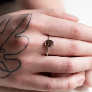 Gold salt and pepper diamond ring with side diamonds KERRI Thumbnail