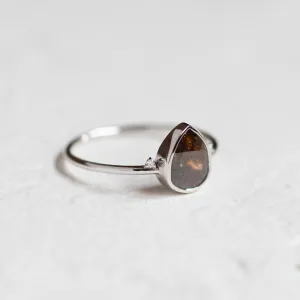 Gold salt and pepper diamond ring with side diamonds KERRI Thumbnail