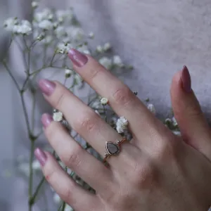 Gold salt and pepper diamond ring with side diamonds KERRI Thumbnail