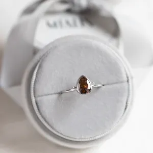 Gold salt and pepper diamond ring with side diamonds KERRI Thumbnail