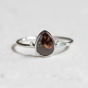 Gold salt and pepper diamond ring with side diamonds KERRI Thumbnail