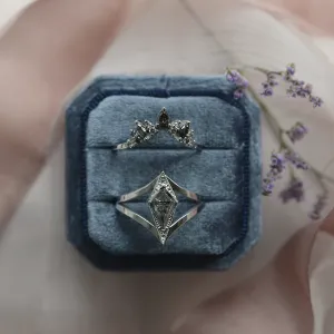 Set gold rings with salt and pepper diamond FIERA Thumbnail