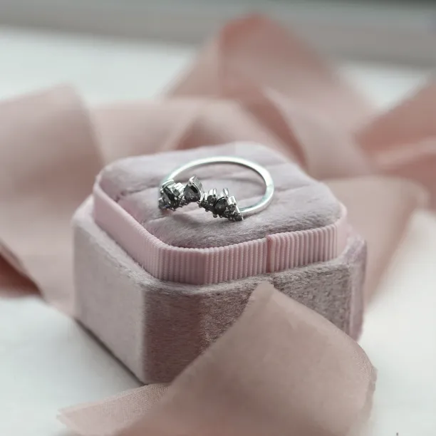 Set gold rings with salt and pepper diamond FIERA Image