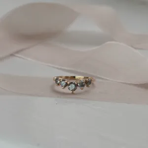 Slightly curved salt and pepper diamond ring FERO Thumbnail