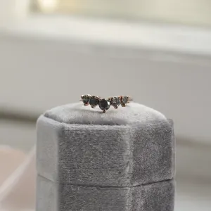 Slightly curved salt and pepper diamond ring FERO Thumbnail