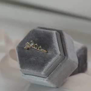 Slightly curved salt and pepper diamond ring FERO Thumbnail