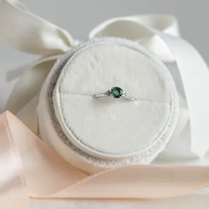 Noble gold ring with moss agate and diamonds MONNY Thumbnail