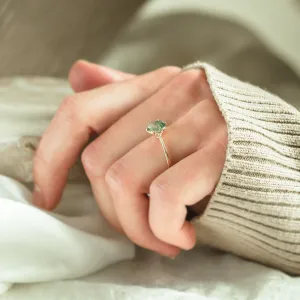 Moss agate gold ring OLLY Thumbnail