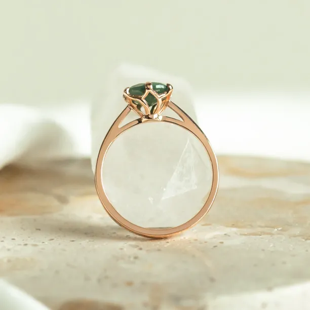 Moss agate gold ring OLLY Image