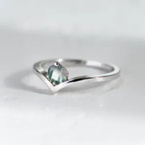 Gold ring with moss agate AMY Thumbnail