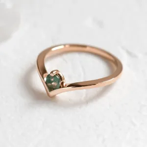 Gold ring with moss agate AMY Thumbnail