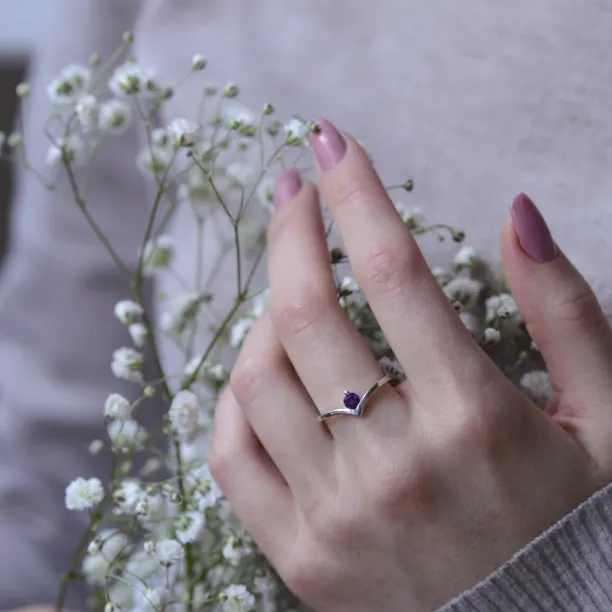 Gold amethyst ring AMY Image