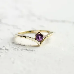 Gold amethyst ring AMY Thumbnail