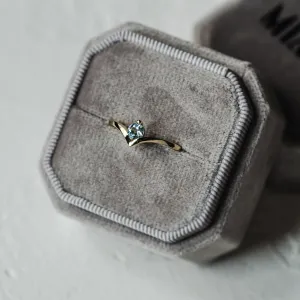 Gold aquamarine ring AMY Thumbnail