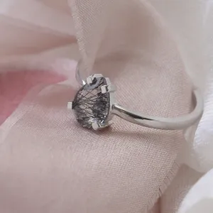 Gold ring with pear cut rutil quartz BERTA Thumbnail