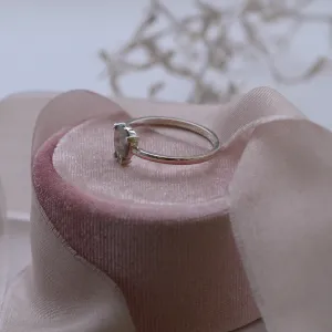 Gold ring with pear cut salt and pepper diamond Thumbnail