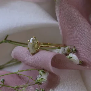 Gold ring with oval salt and pepper diamond OLLY Thumbnail